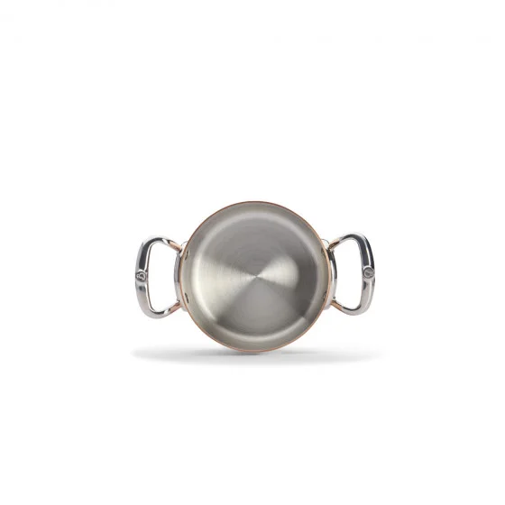 Faitout en cuivre avec couvercle inox PRIMA MATERA Ø16cm - anses inox