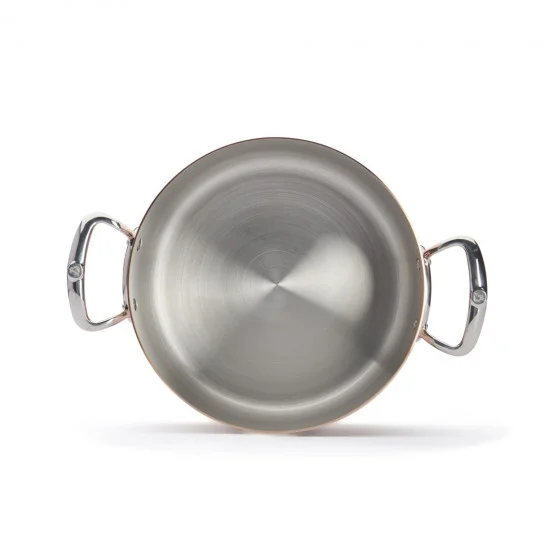 Faitout en cuivre avec couvercle inox PRIMA MATERA Ø28cm - anses inox