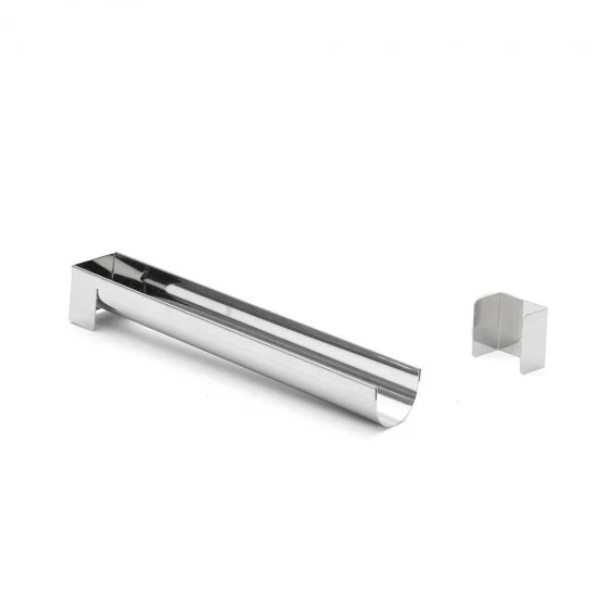 Gouttière à bûche ronde inox démontable 30x4cm