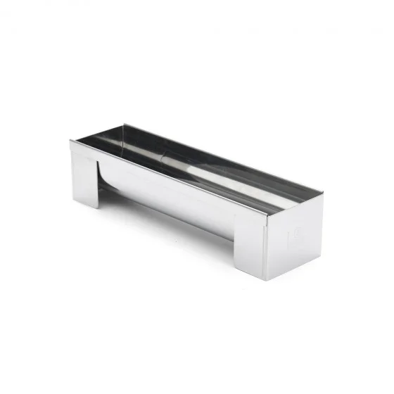 Gouttière à bûche ronde inox démontable 30x6,5cm