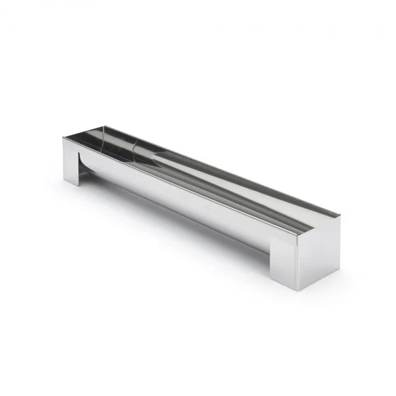 Gouttière à bûche ronde inox démontable 50x8cm