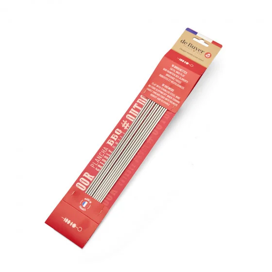 Lot de 10 Brochettes inox 35cm