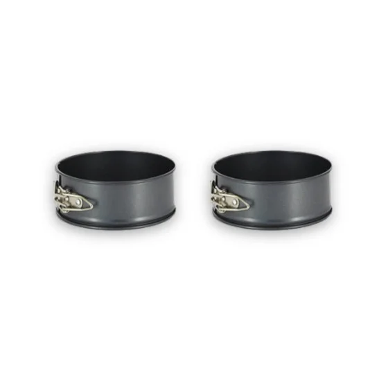 Lot de 2 mini moules à manqué démontables acier antiadhésif Ø10cm H.4,5cm