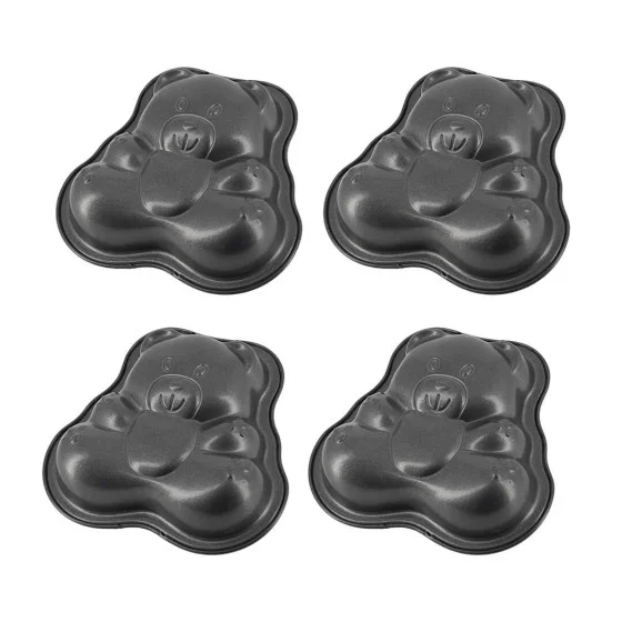 Lot de 4 mini moules oursons acier antiadhésif