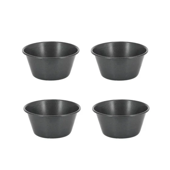 Lot de 4 moules à muffins acier antiadhésif Ø8,6cm H.4,3cm