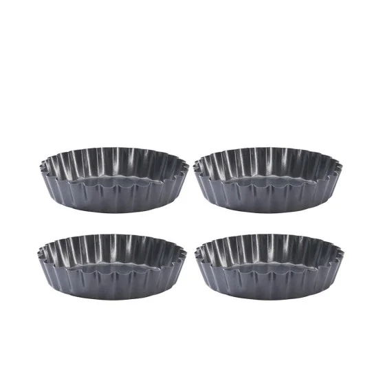 Lot de 4 moules à tartelette cannelée antiadhésif Ø10cm