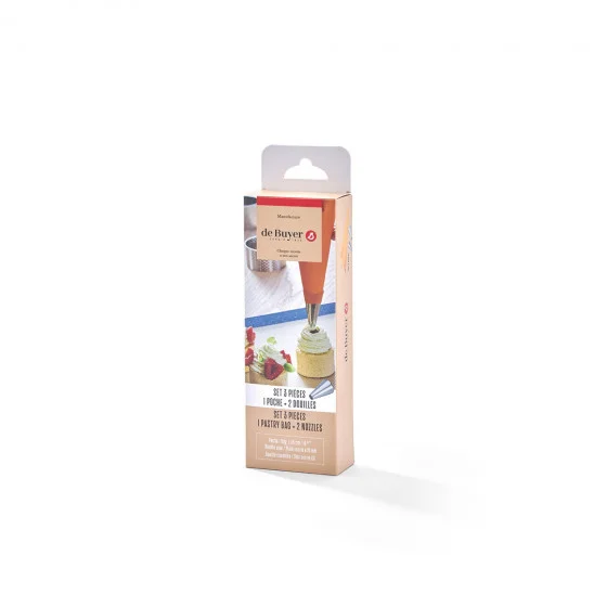 Lot poche pâtissière en polyuréthane 35cm + 2 douilles inox