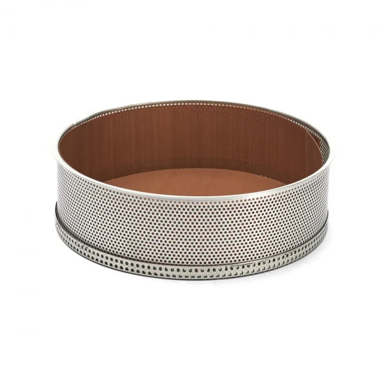 Moule à manqué inox perforé Ø20cm + 2 feuilles de cuisson antiadhésive