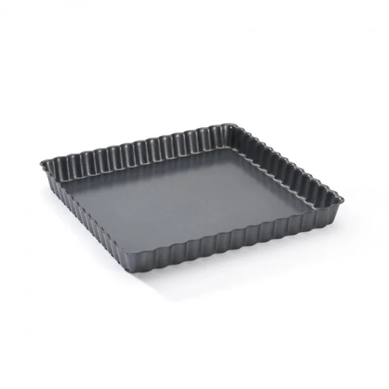 Moule à tarte carré acier antiadhésif 23x23cm fond amovible