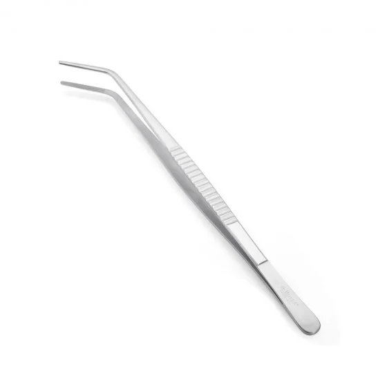 Pince de précision inox bout recourbé 30cm