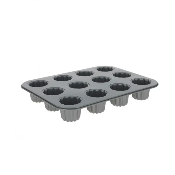 Plaque 12 Canelés Bordelais acier antiadhésif Ø5,5cm