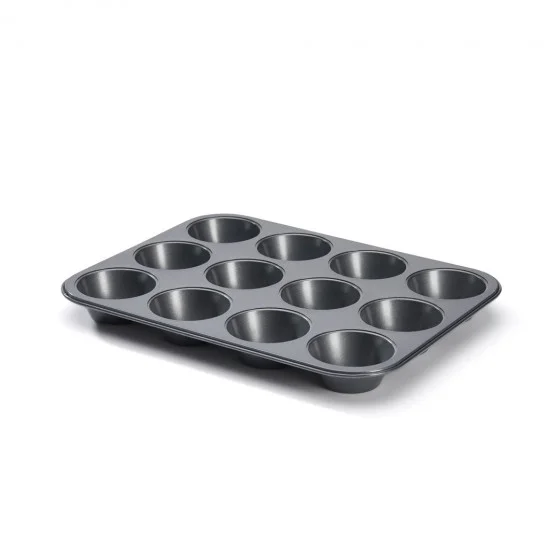 Plaque 12 muffins acier antiadhésif Ø7cm