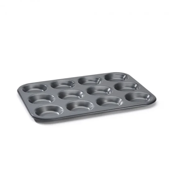 Plaque 12 tartelettes acier antiadhésif Ø7cm
