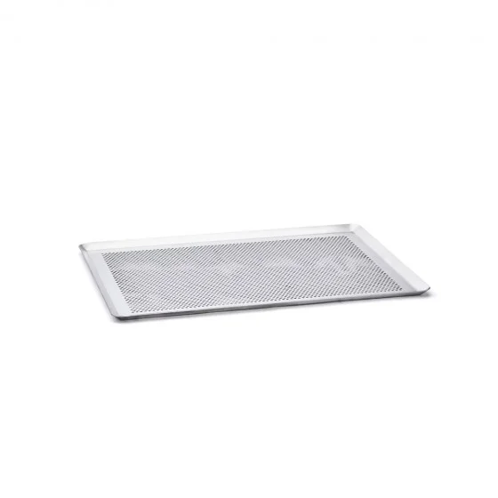 Plaque de cuisson bords pincés aluminium perforé 40x30cm