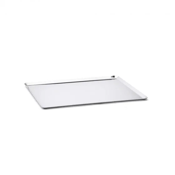 Plaque de cuisson inox bords pincés 40x30cm
