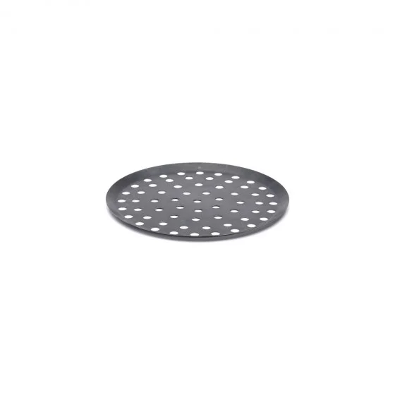 Plaque de cuisson ronde perforée acier bleui Ø24cm