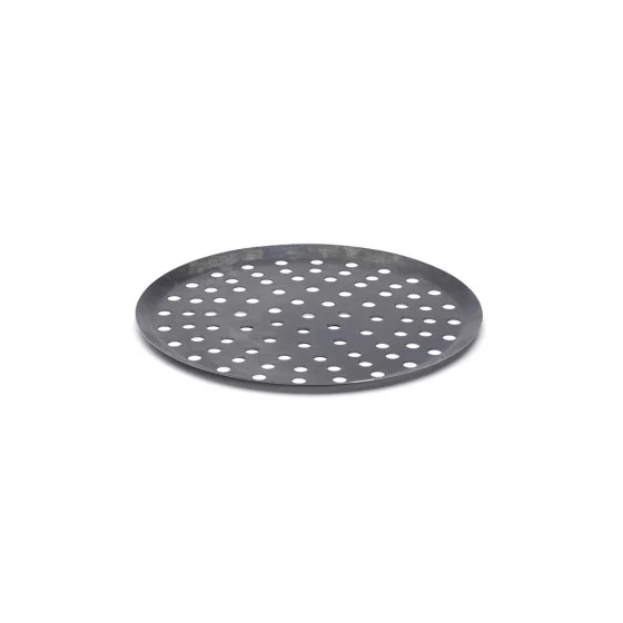 Plaque de cuisson ronde perforée acier bleui Ø28cm