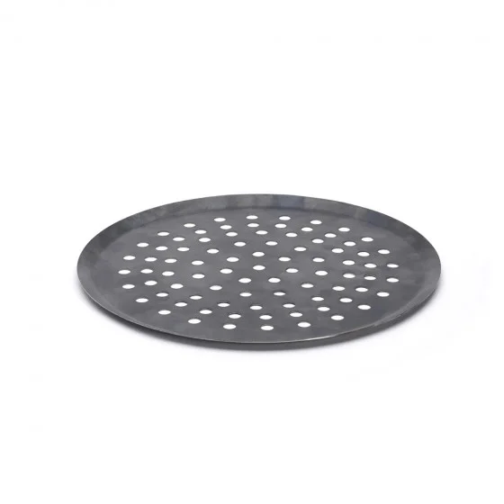 Plaque de cuisson ronde perforée acier bleui Ø32cm