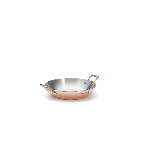 Plat à four en cuivre INOCUIVRE Ø16cm montures laiton