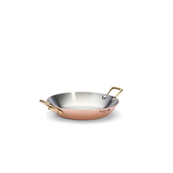 Plat à four en cuivre INOCUIVRE Ø20cm montures laiton