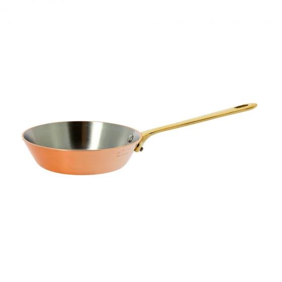 Poêle à frire en cuivre INOCUIVRE Ø13cm monture laiton