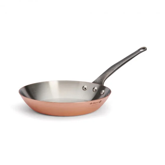 Poêle à frire en cuivre INOCUIVRE Ø24cm queue fonte d'acier