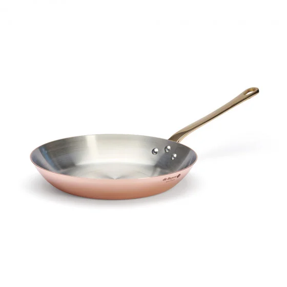 Poêle à frire en cuivre INOCUIVRE Ø28cm monture laiton
