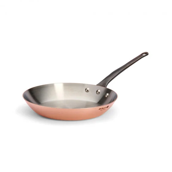 Poêle à frire en cuivre INOCUIVRE Ø28cm queue fonte d'acier