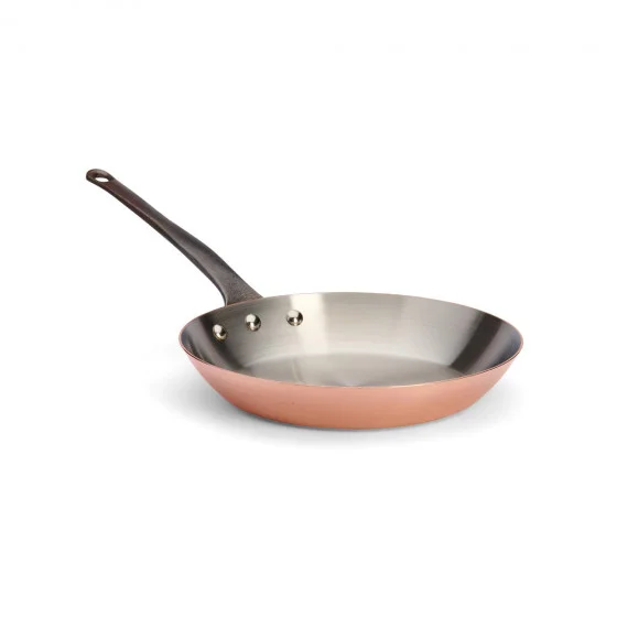 Poêle à frire en cuivre INOCUIVRE Ø28cm queue fonte d'acier