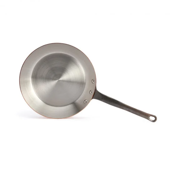 Poêle à frire en cuivre INOCUIVRE Ø28cm queue fonte d'acier
