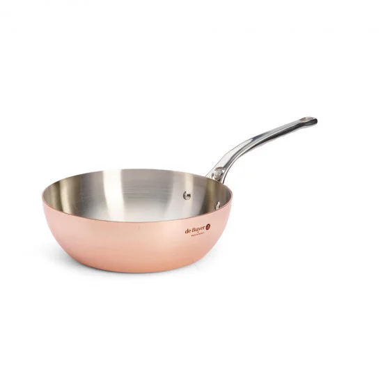 Sauteuse bombée en cuivre PRIMA MATERA Ø24cm - queue fonte d'inox
