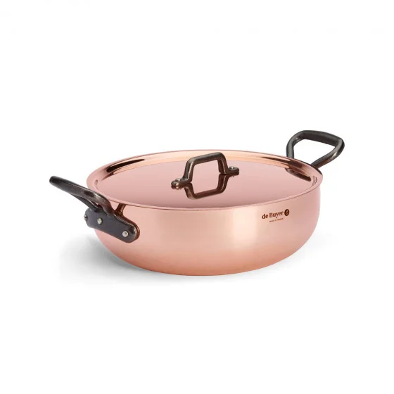 Sautoir bombée en cuivre avec couvercle PRIMA MATERA Tradition Ø28cm
