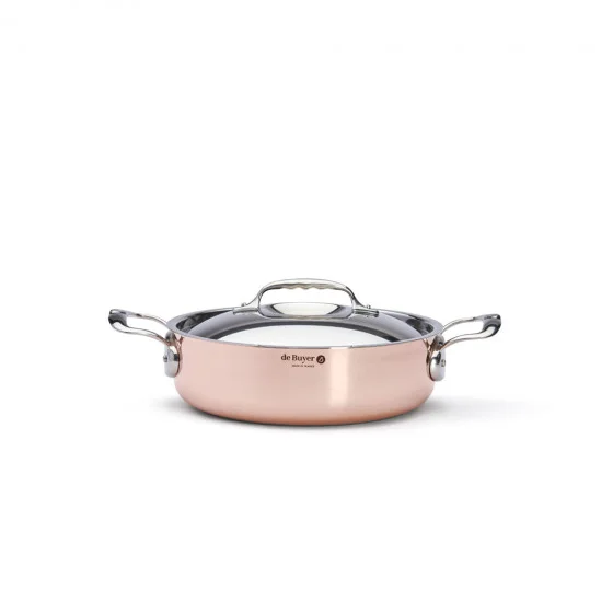 Sautoir en cuivre INOCUIVRE Ø24cm avec couvercle