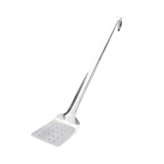 Spatule monobloc perforée en inox manche 35cm