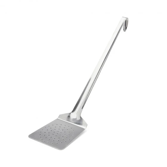 Spatule monobloc perforée en inox manche 37,5cm