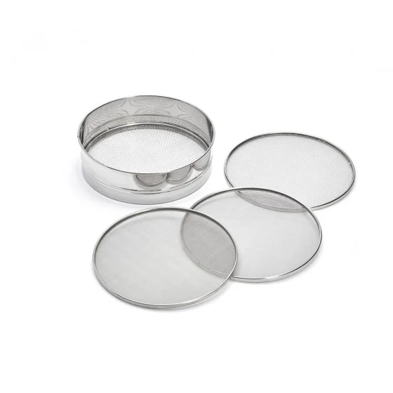 Tamis inox + 4 mailles interchangeables 0,5-1-2-3mm