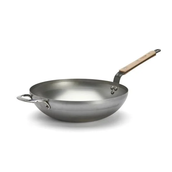 Wok bombé acier carbone MINERAL B BOIS Ø32cm