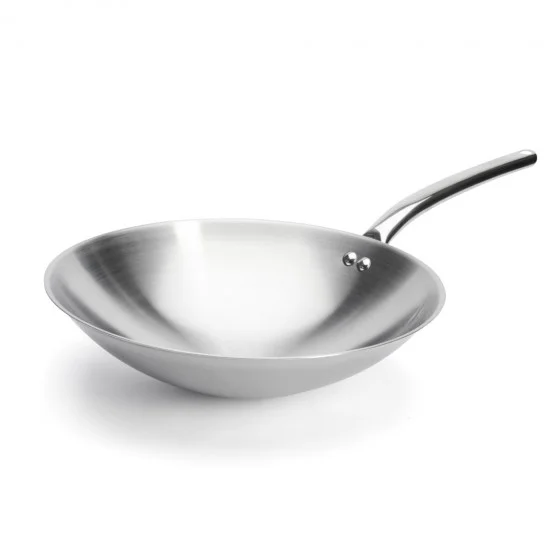 Wok inox Spécial plaque à induction pour woks Ø36cm